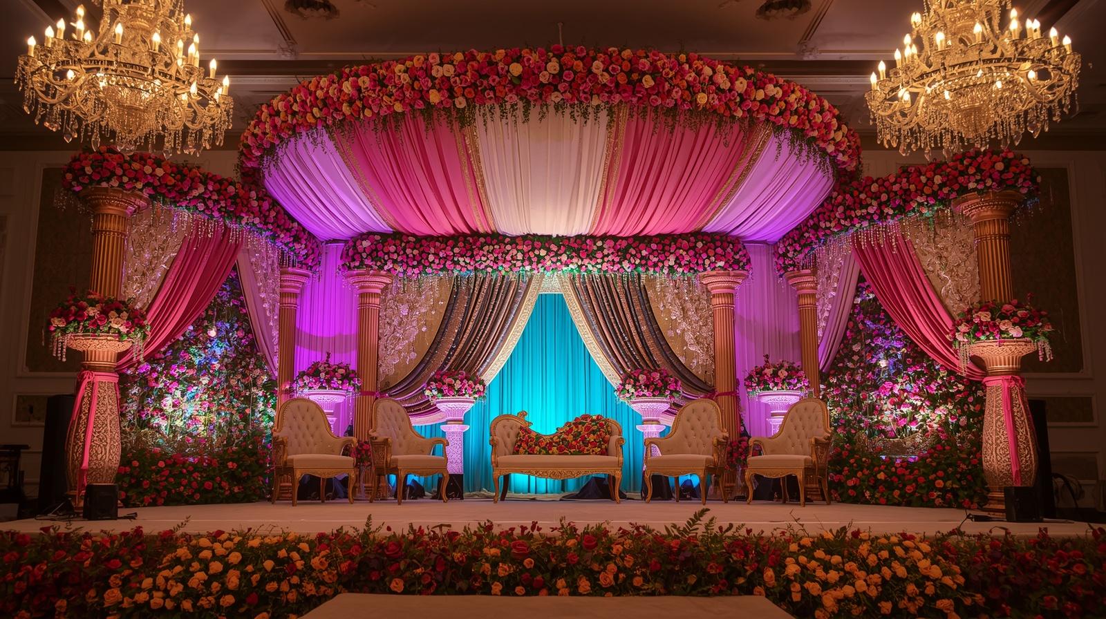 i need images for my website, client is a wedding management company, so i need images relevant to indian wedding stage decorations